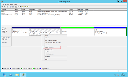 Não é possível estender