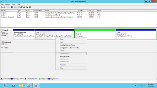 Não é possível estender