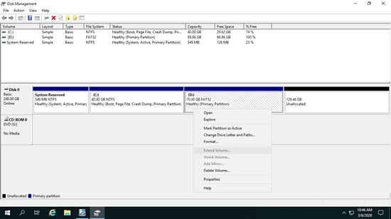 Estender Volume esmaecido