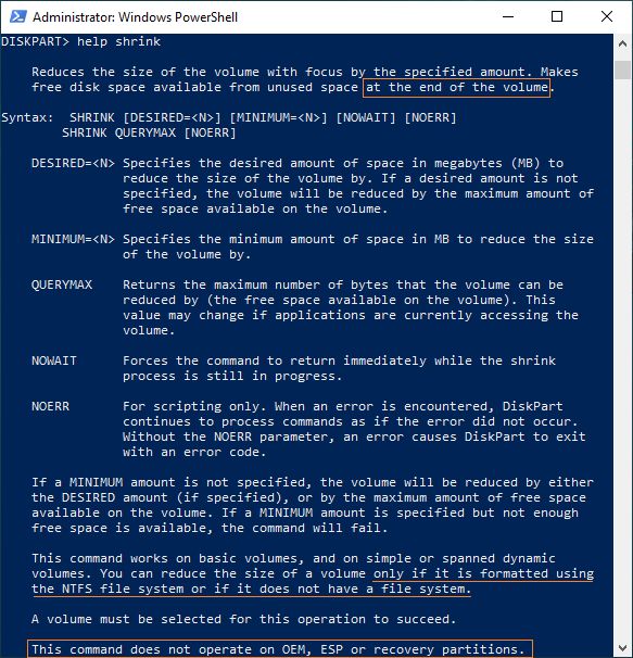 Limitações de redução